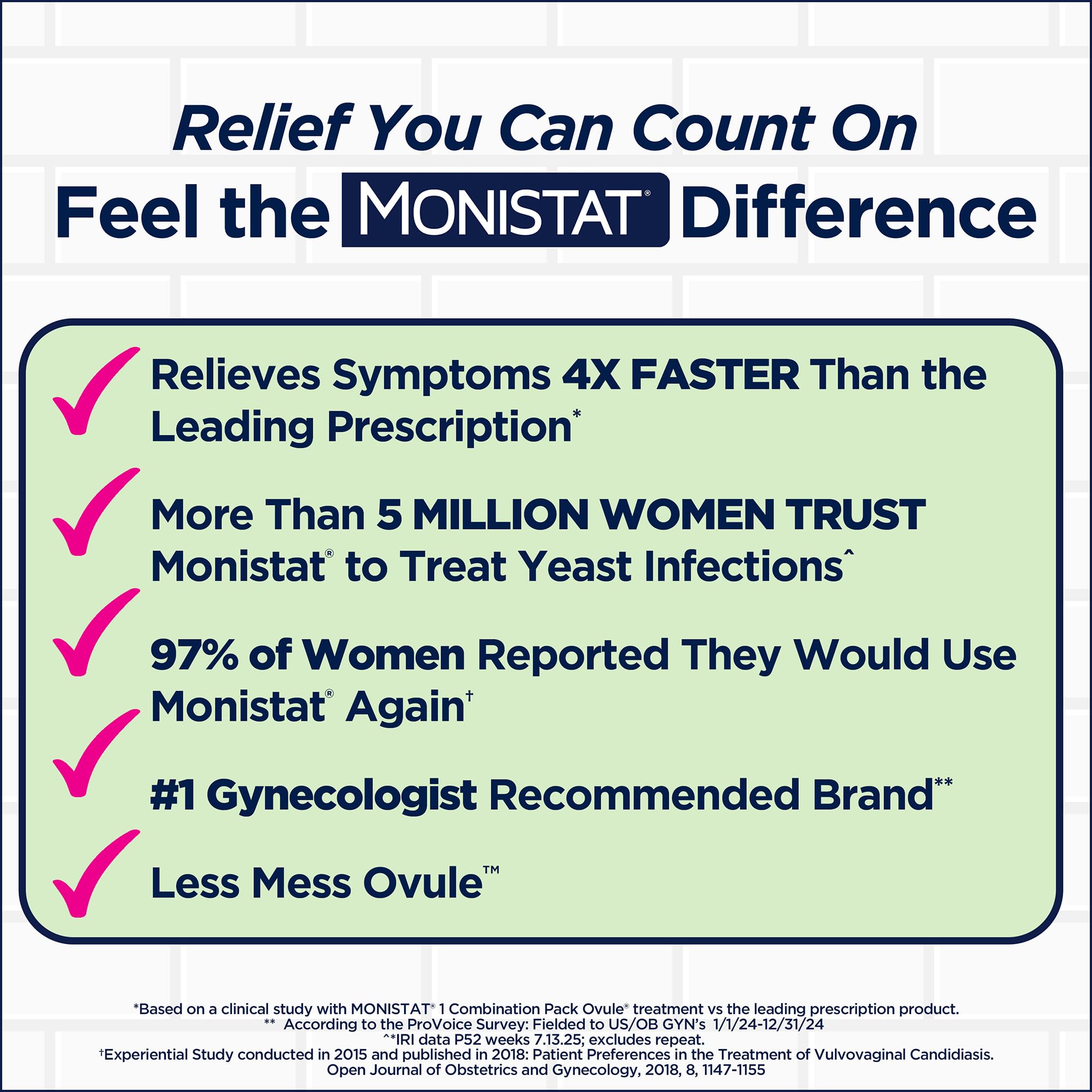 Monistat disposable vaginal suppository applicator for easy at-home use.