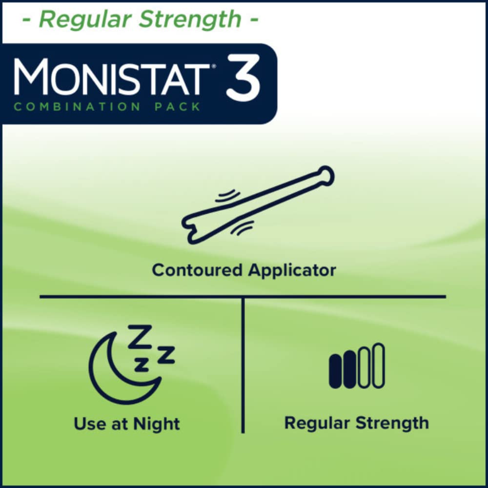 Monistat external itch cream tube provides external relief alongside the vaginal treatment.
