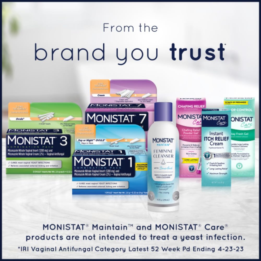 Front label shows Monistat 1% hydrocortisone for quick itch relief