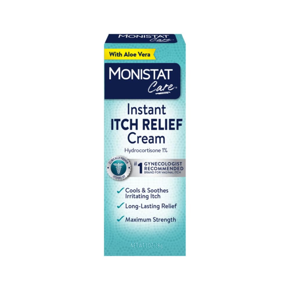 Monistat maximum-strength cream swirl with aloe vera for cooling, long-lasting itch relief