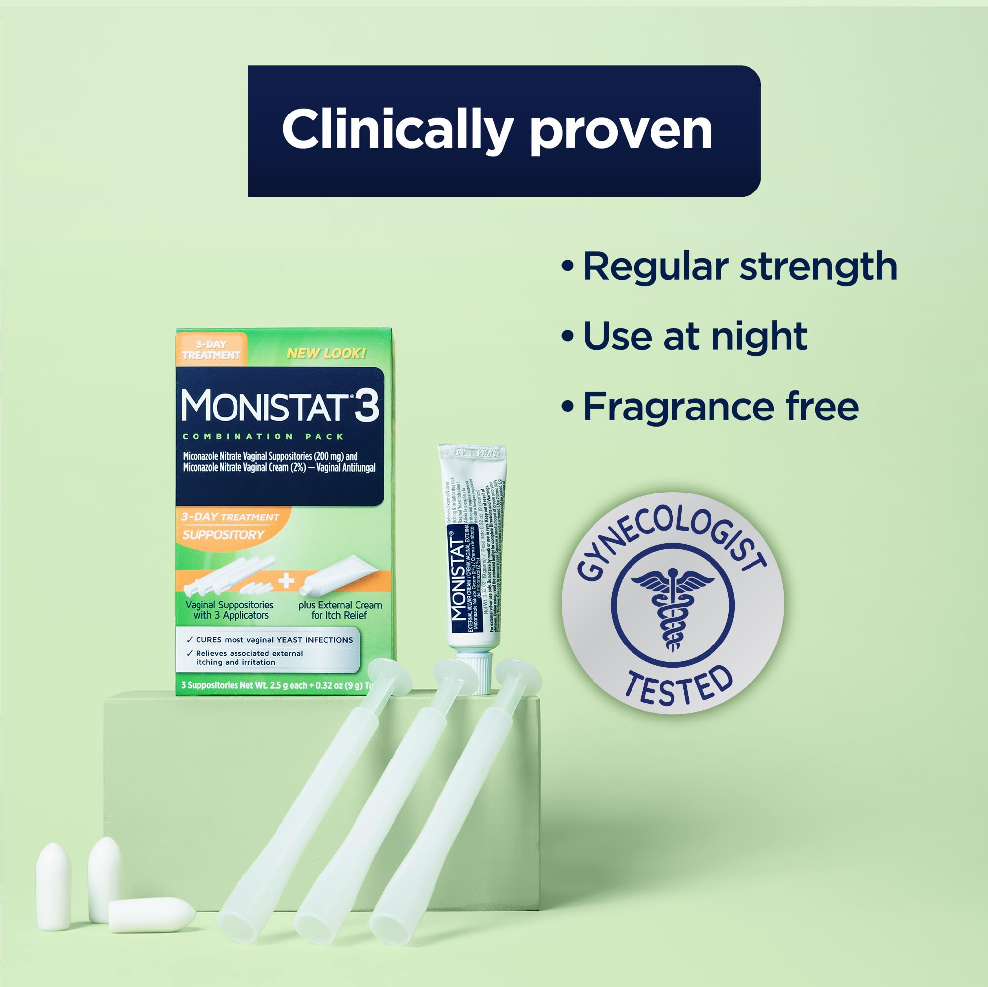 Monistat vaginal suppositories contain 200 mg miconazole nitrate for targeted treatment.