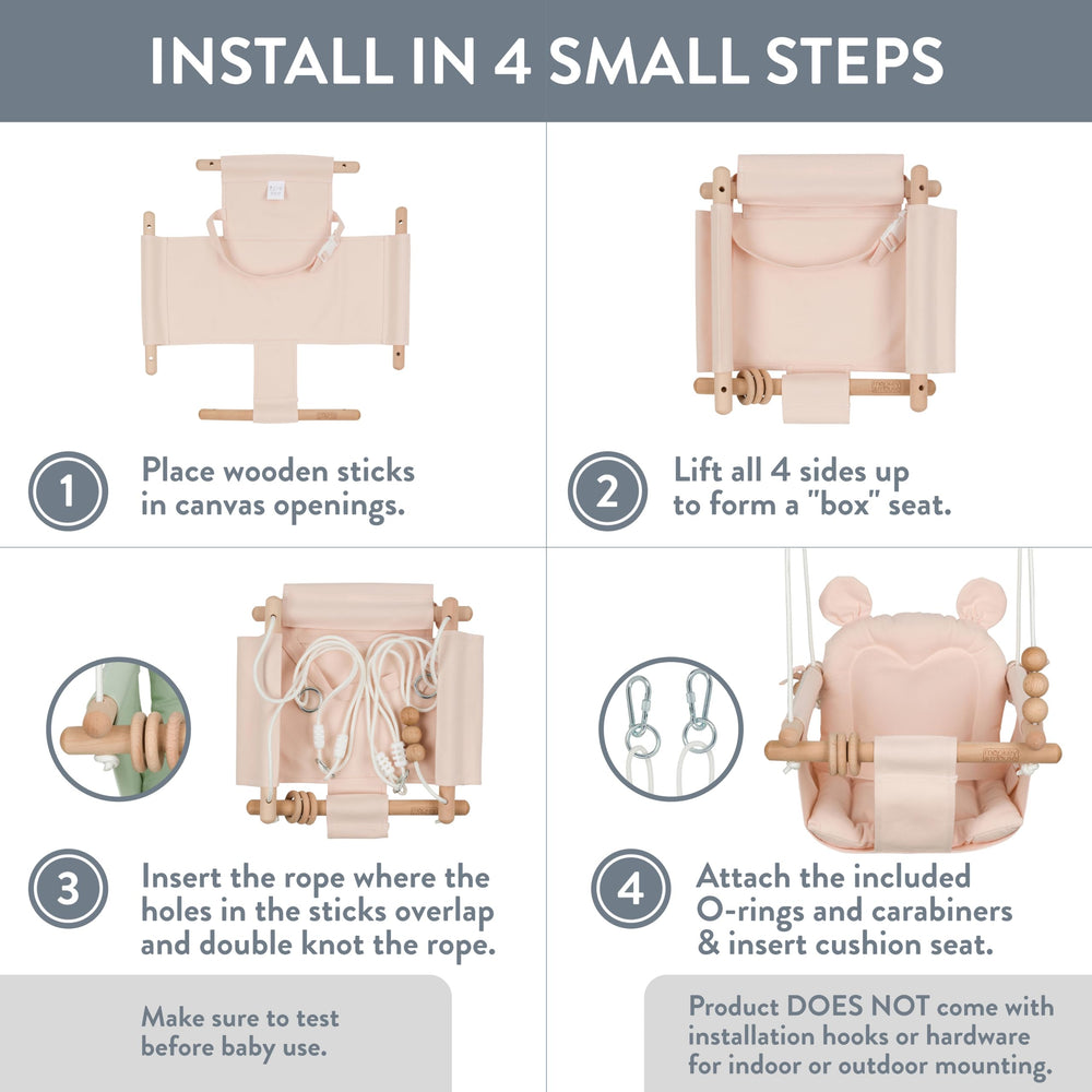 Monkey & Mouse baby swing portable design suits indoor and outdoor living spaces.