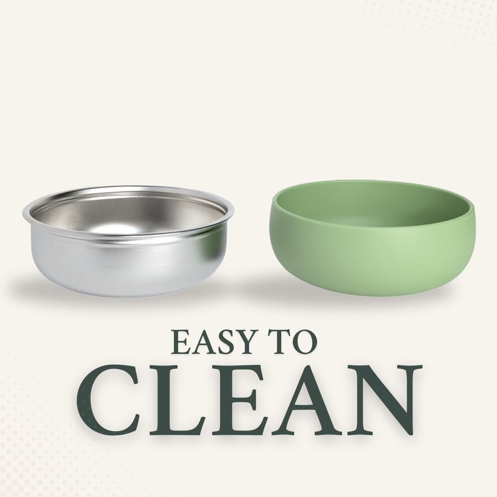 BPA-free silicone coating on Monkey Proof bowl with safe, soft touch.