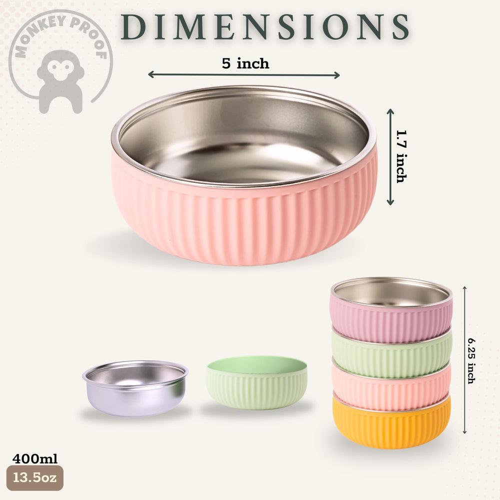 Monkey Proof BPA-free coating insulates heat and protects little fingers.