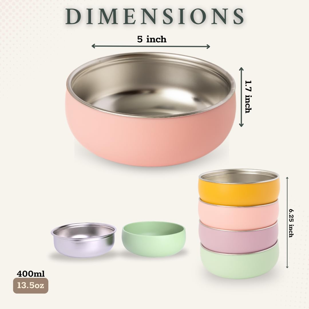 Monkey Proof non-slip coating keeps bowls in place during dining.