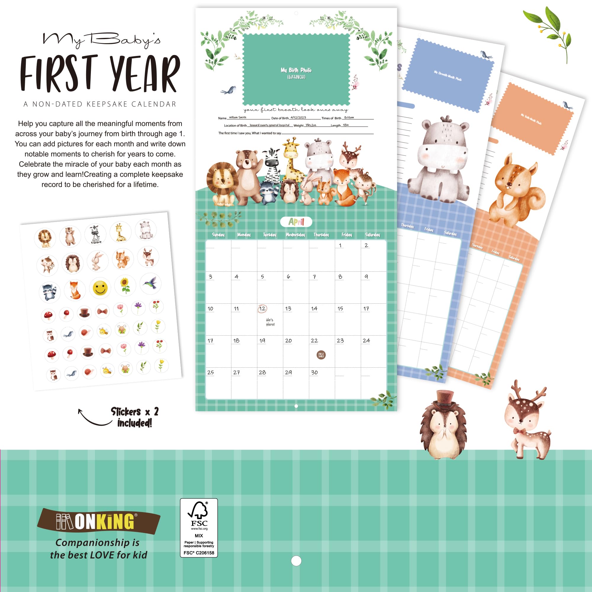 Monking baby shower gift packaging presents a ready-to-give keepsake