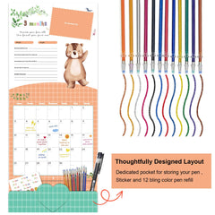 Monking Bright Day month layout highlighting monthly milestones and memories.