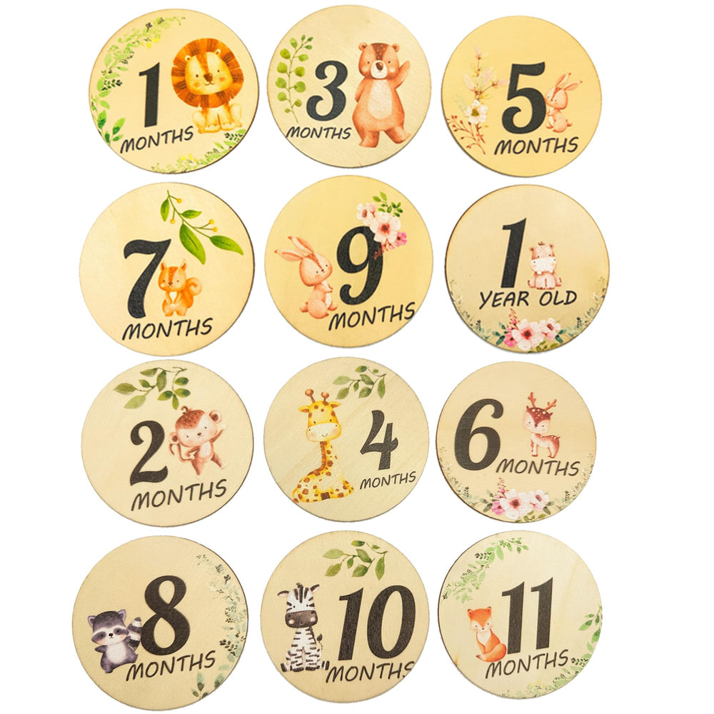 Monking durable wooden milestone cards withstand year-long display