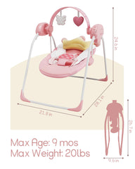 Monniebaby infant swing motion settings range from gentle to active.