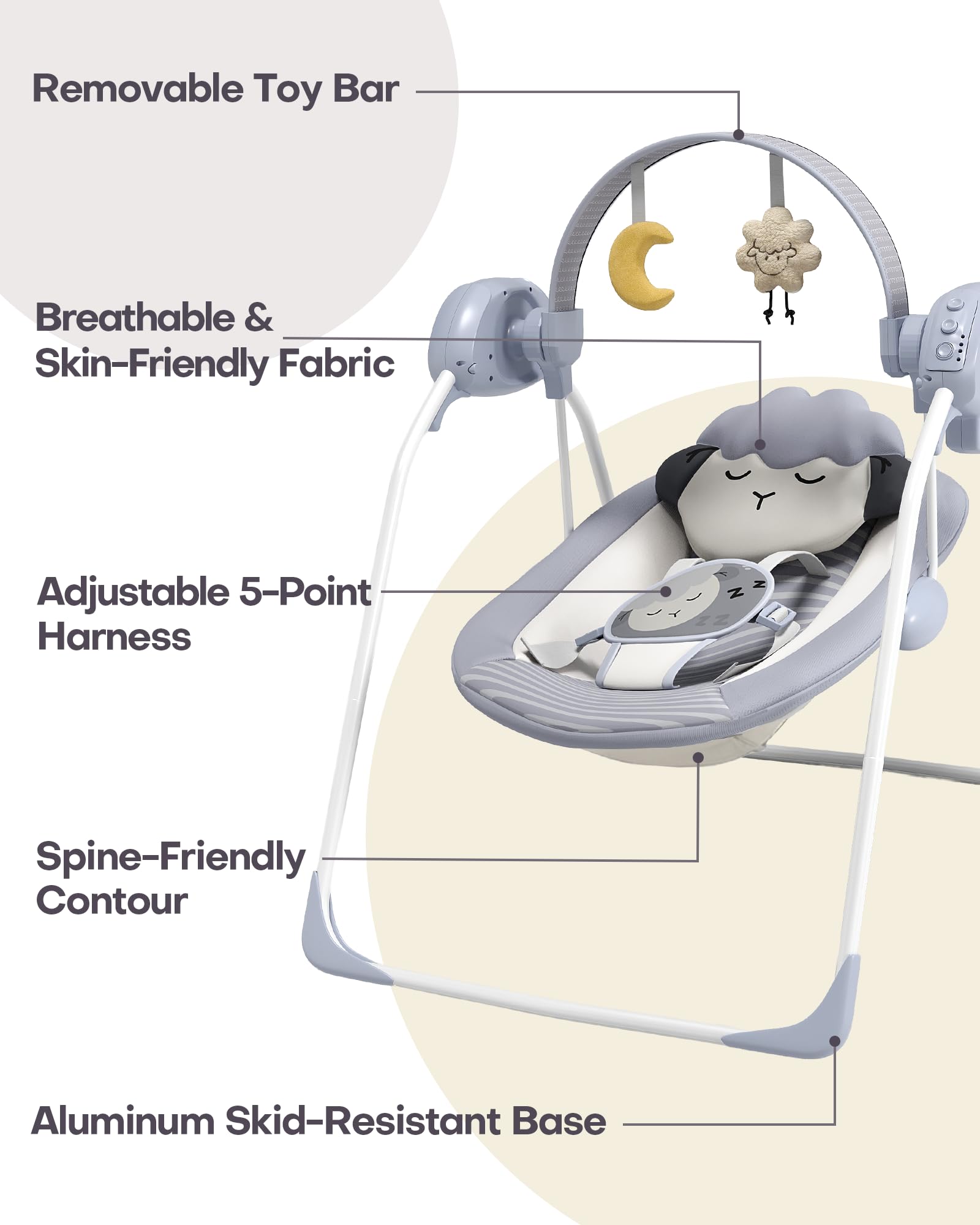 Monniebaby secure seat with harness supports infants safely.