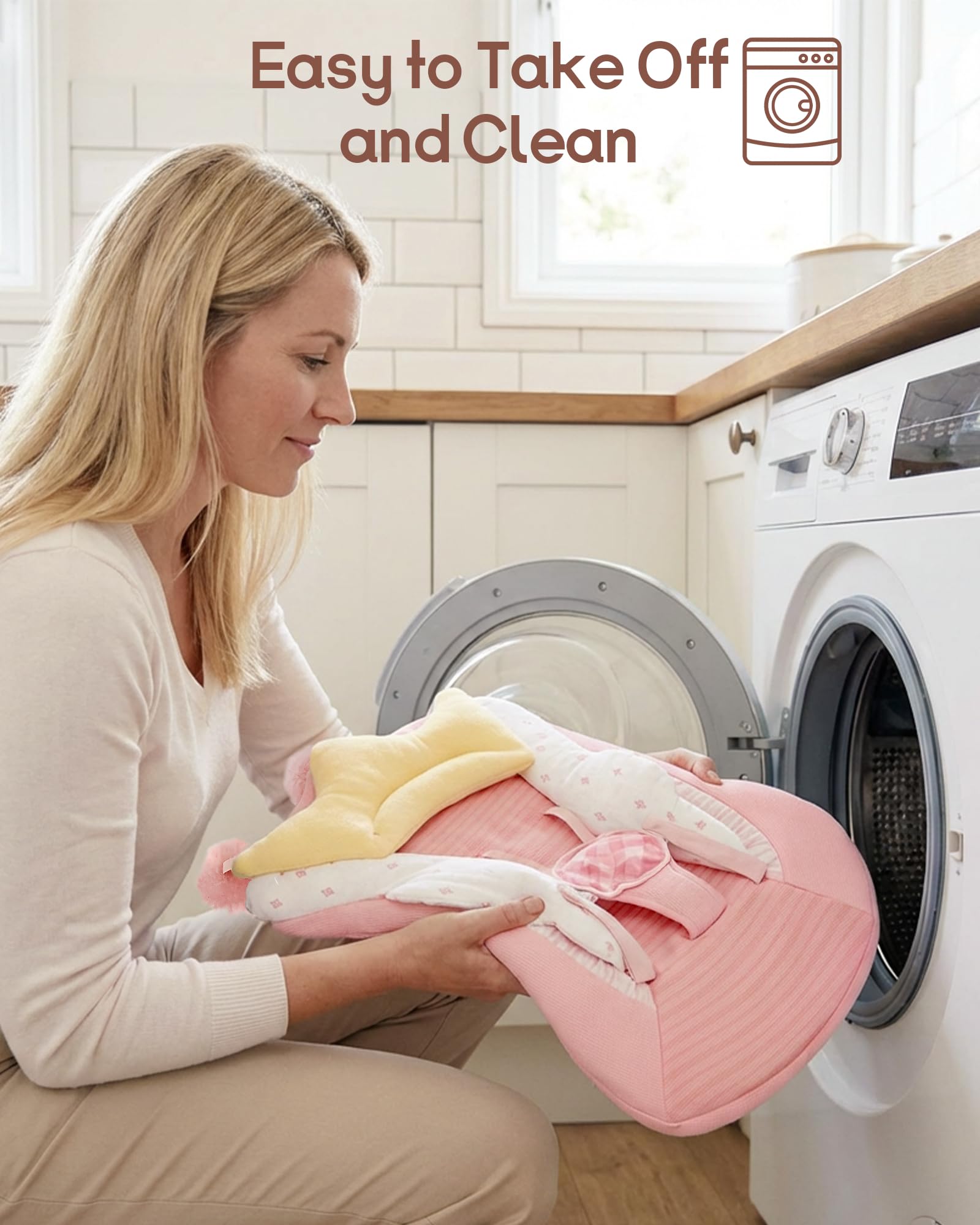 Monniebaby foldable frame allows compact storage when not in use.
