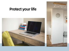 Monoid clear mini corner protectors used on a wall corner for safe coverage