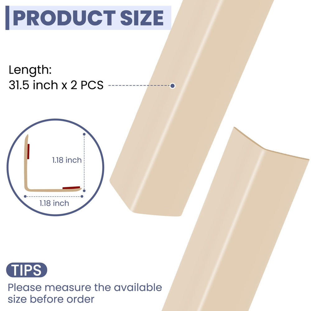 MONOID beige wall edge protector suitable for wood tile and metal surfaces