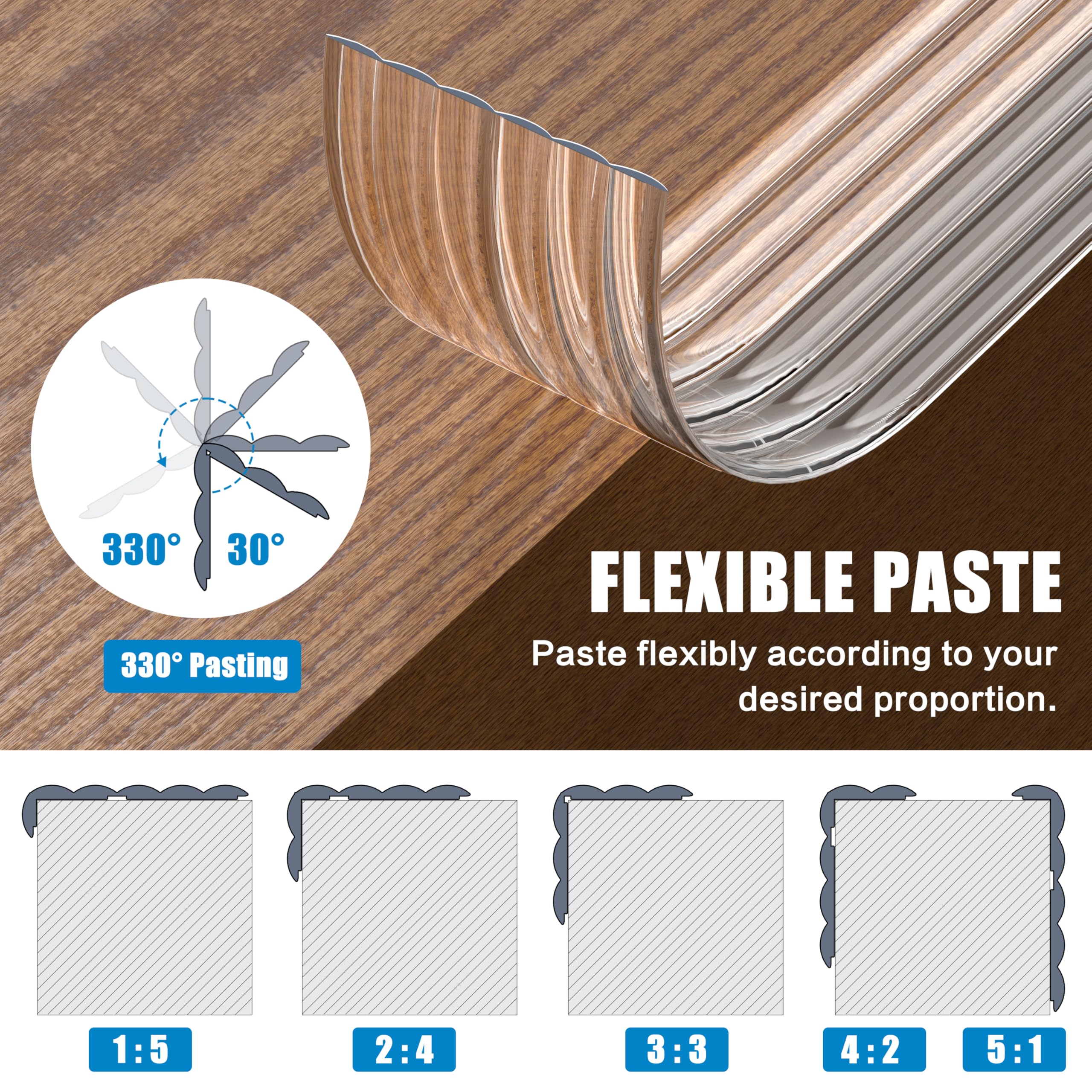 MONOID table edge guard transparent reduces damage from everyday bumps.