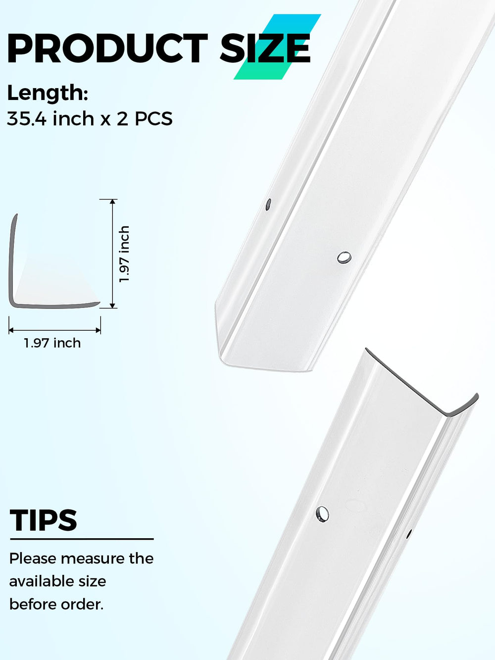 MONOID transparent corner protector blends with décor while guarding edges