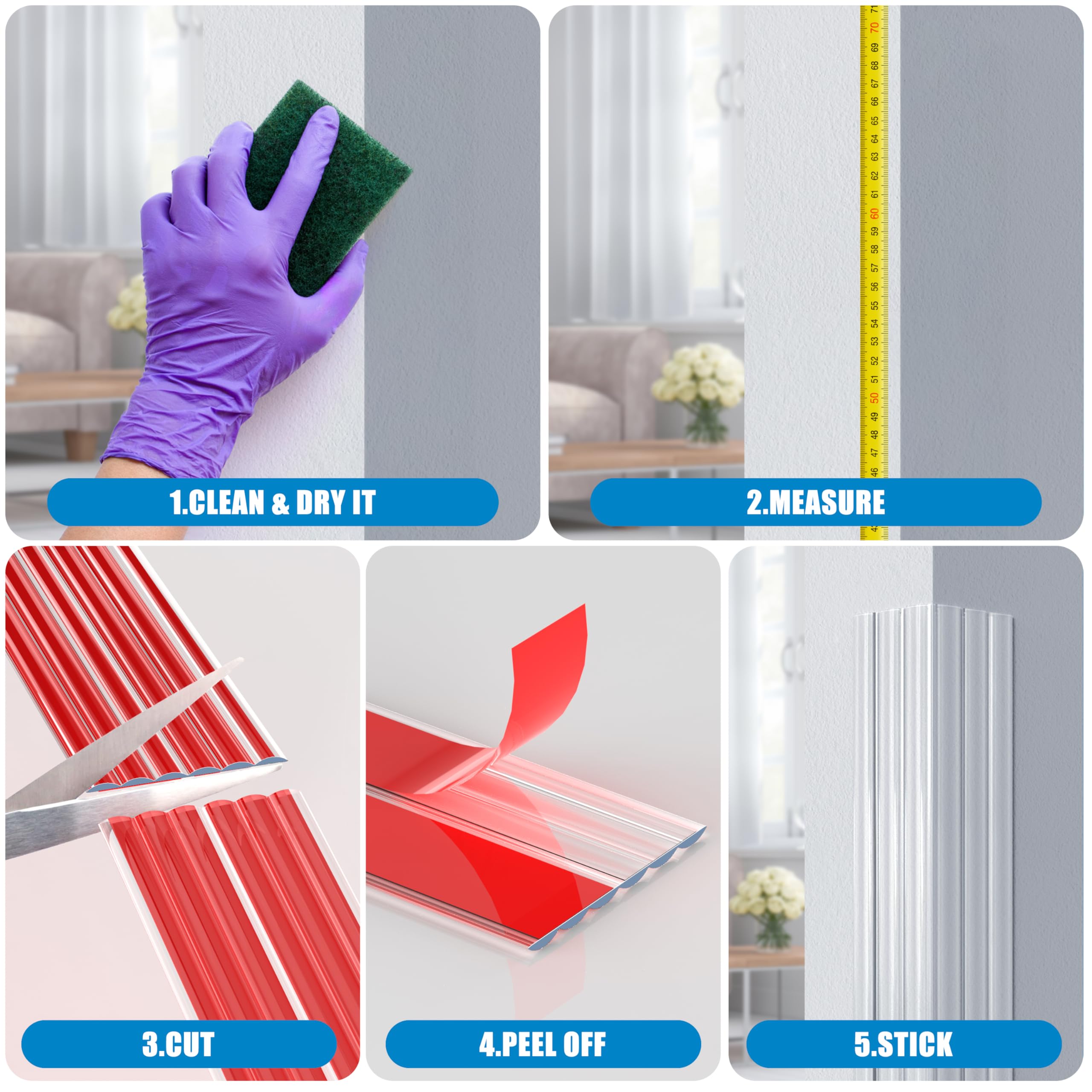MONOID waterproof edge protector clear keeps damp areas protected and neat.