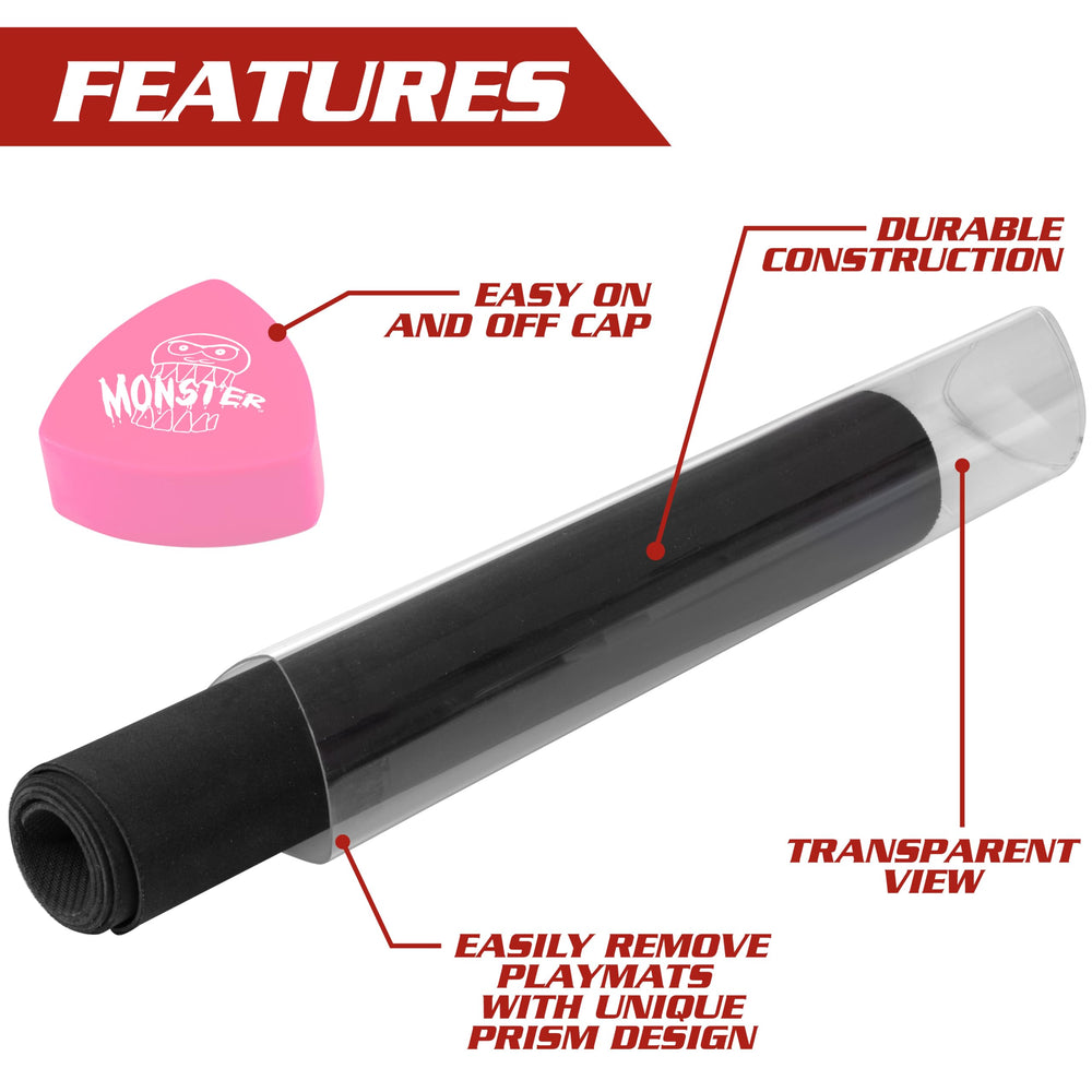 Monster Protectors Prism Playmat Tube pink cap closeup showing sturdy construction