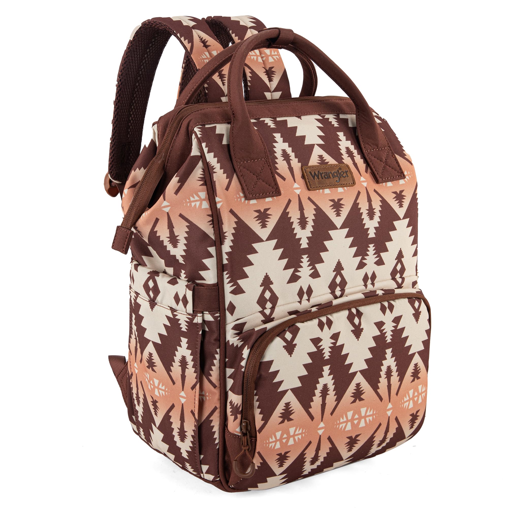 Montana West Wrangler Callie diaper backpack, front view, stylish and practical for everyday outings.