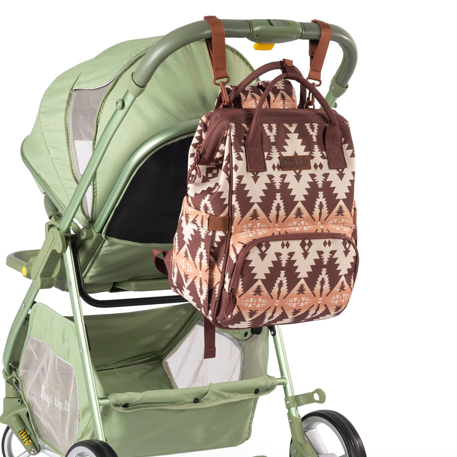 Montana West Wrangler Callie diaper backpack with key ring for quick access.