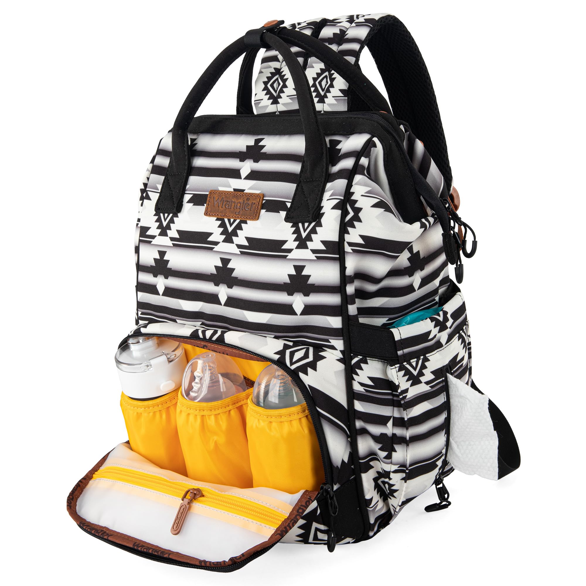 Montana West Wrangler Callie waterproof compartment protects gear during outdoor trips.