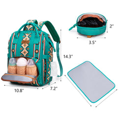 Front compartment view of Montana West Wrangler diaper bag showing organized pockets