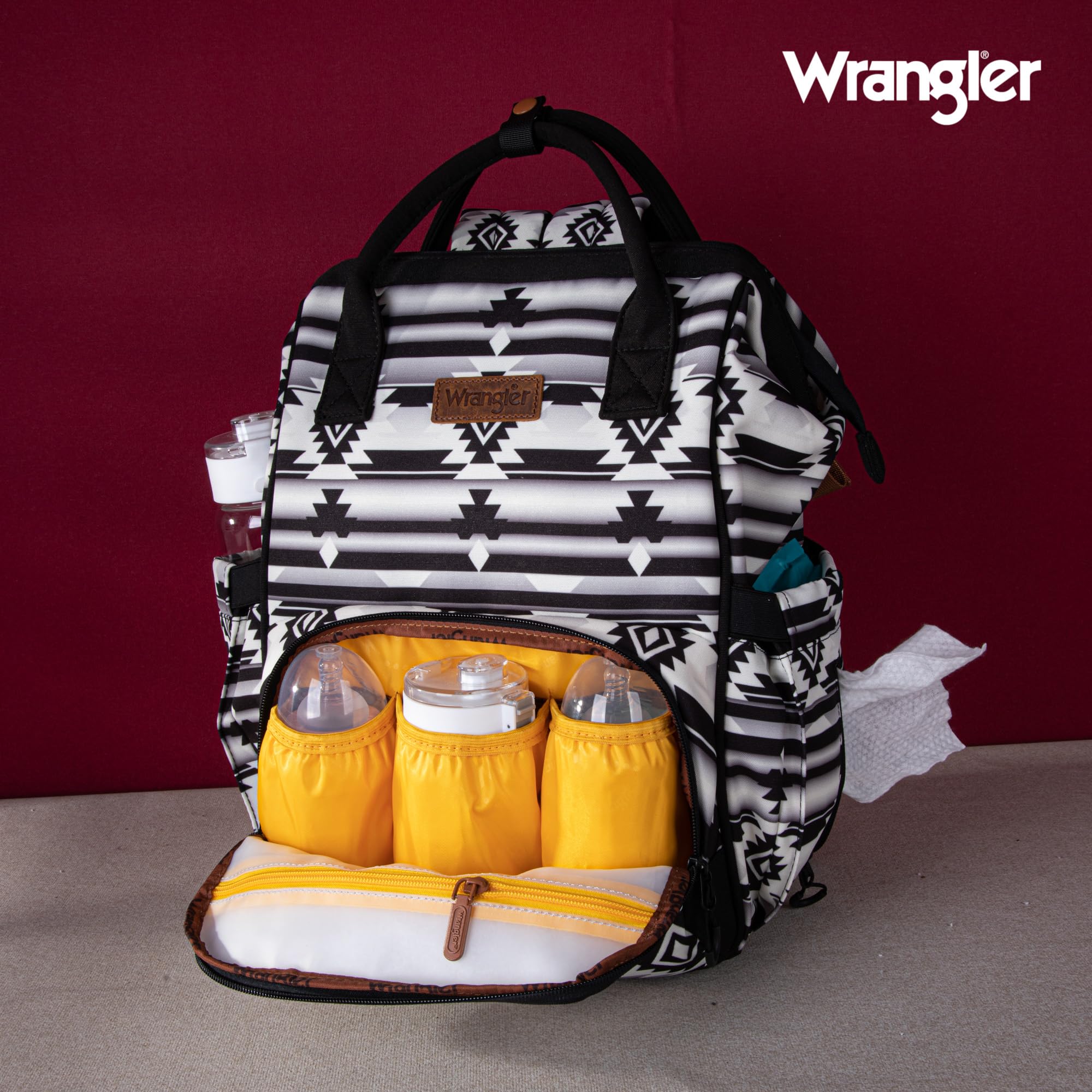 Montana West Wrangler diaper bag side pocket for water bottle storage