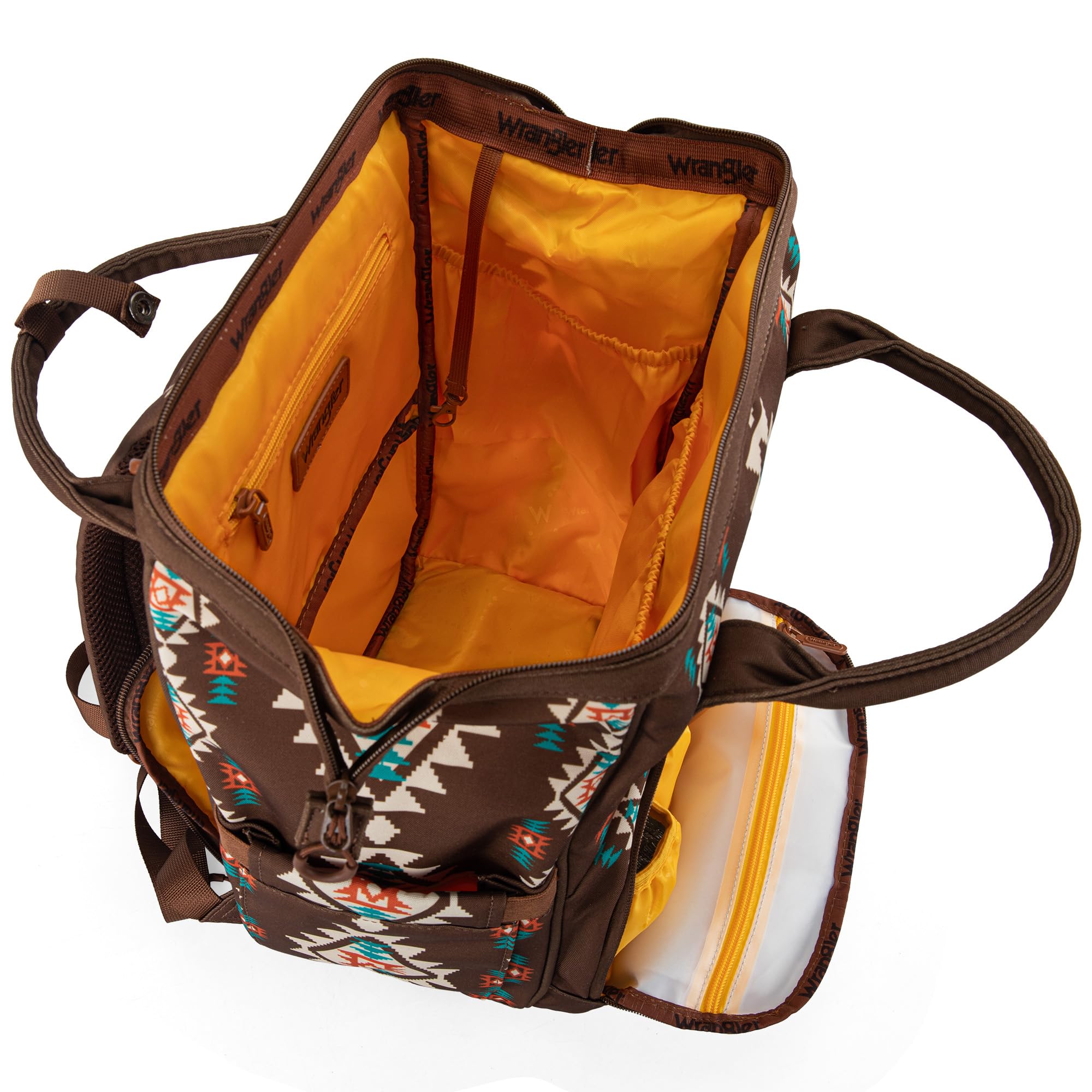 Montana West Wrangler main compartment with organized interior pockets for easy packing.
