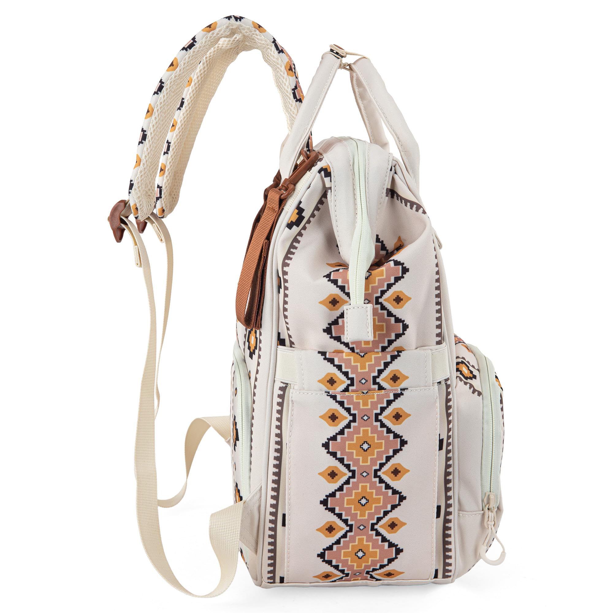Montana West Wrangler side pocket for water bottle storage.
