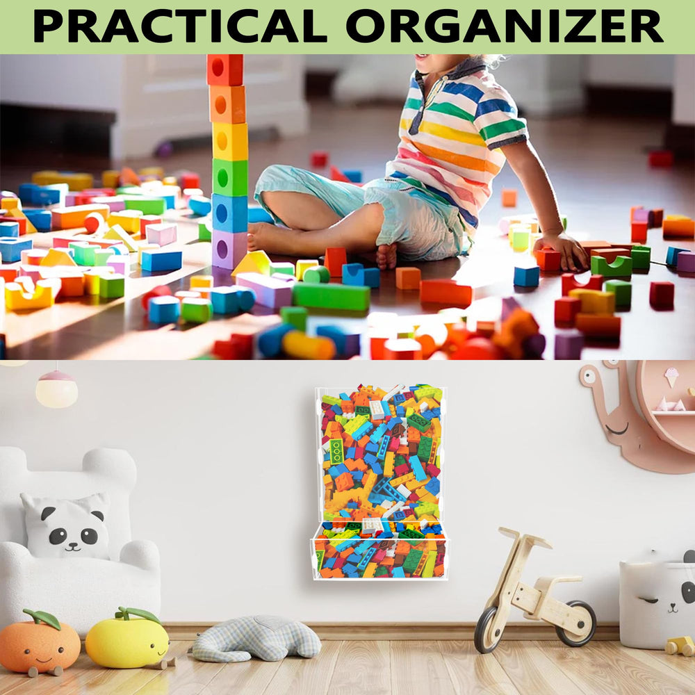 Montex acrylic wall dispenser mounted on wall for space-saving storage in playrooms.