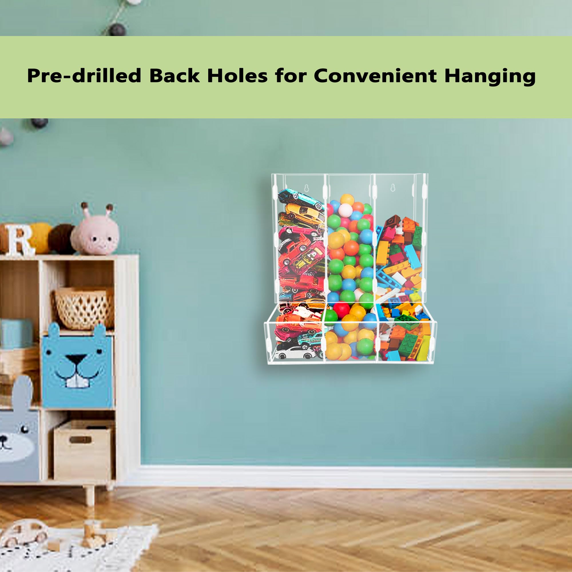 Montex acrylic wall toy dispenser versatile storage for playroom and classroom items