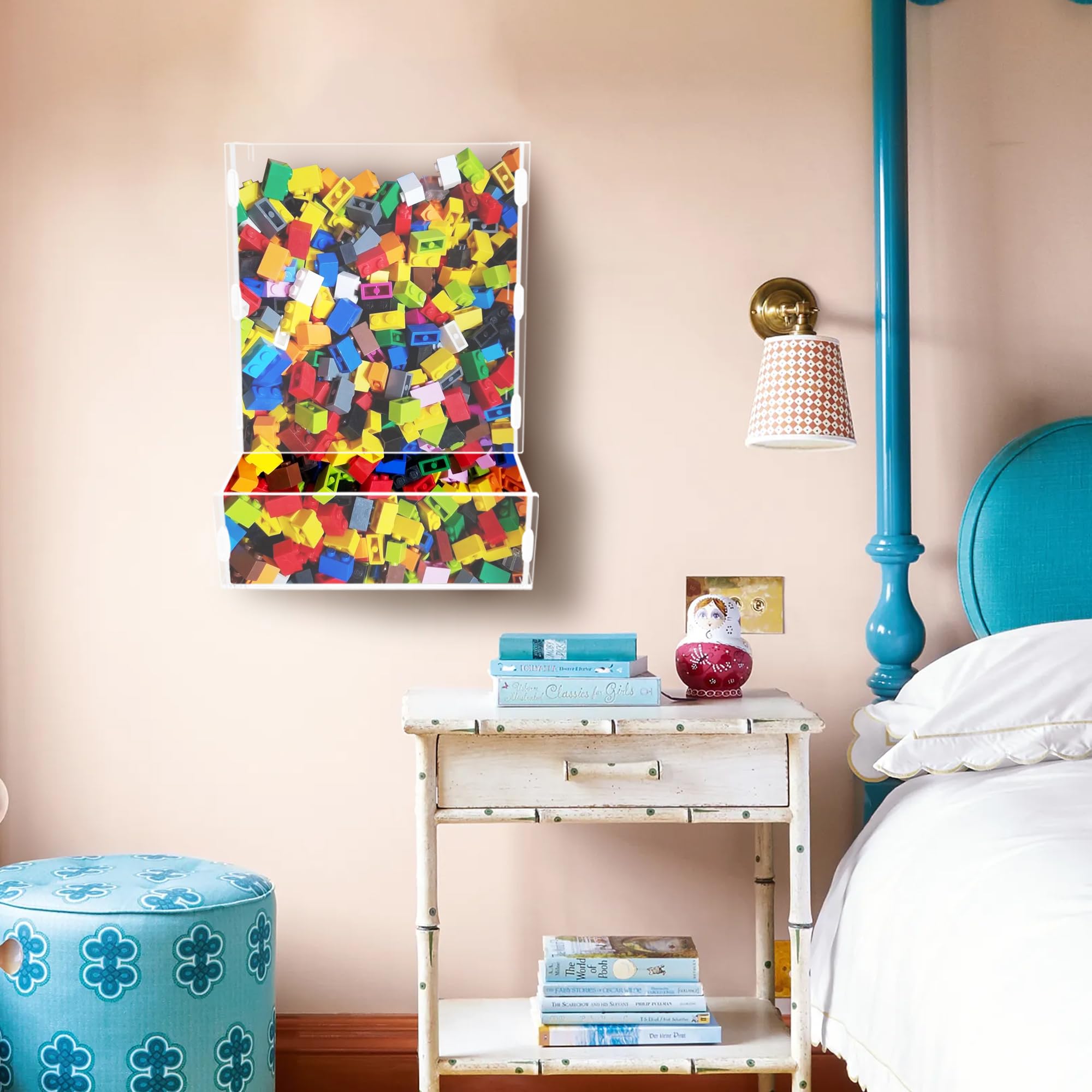 Montex crystal-clear acrylic construction adds a modern look while keeping contents visible.