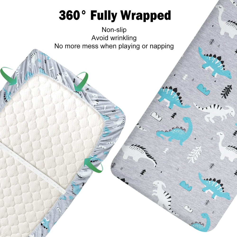 MooMoo Baby elastic-bound bassinet sheet stays in place for a secure fit.