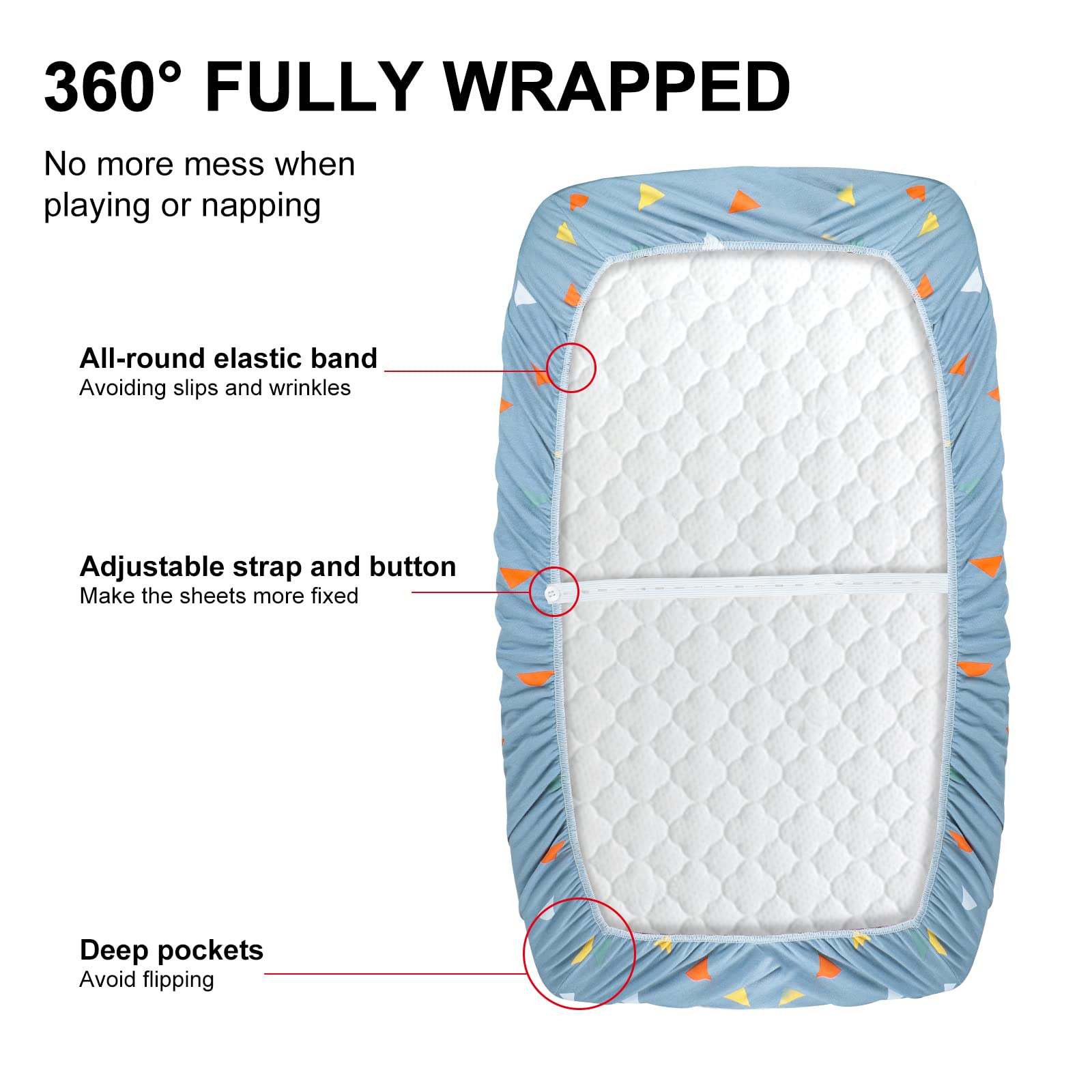MooMoo Baby 3-pack sheets ready for gifting in any nursery.