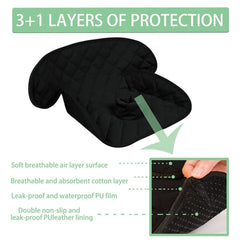 MOOB car seat protector with non-slip backing prevents shifting during travel.