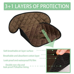 MOOB car seat protector with waterproof back layer keeps spills contained.