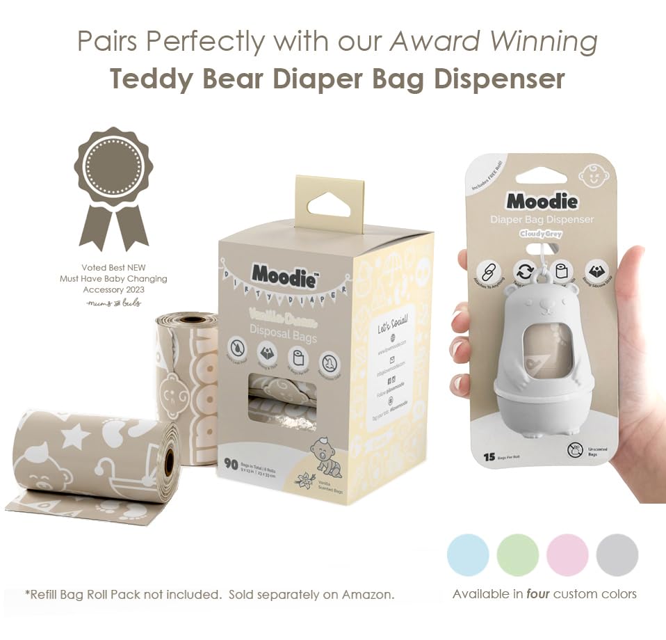 Moodie 90-count vanilla-scented bag pack for future diaper changes