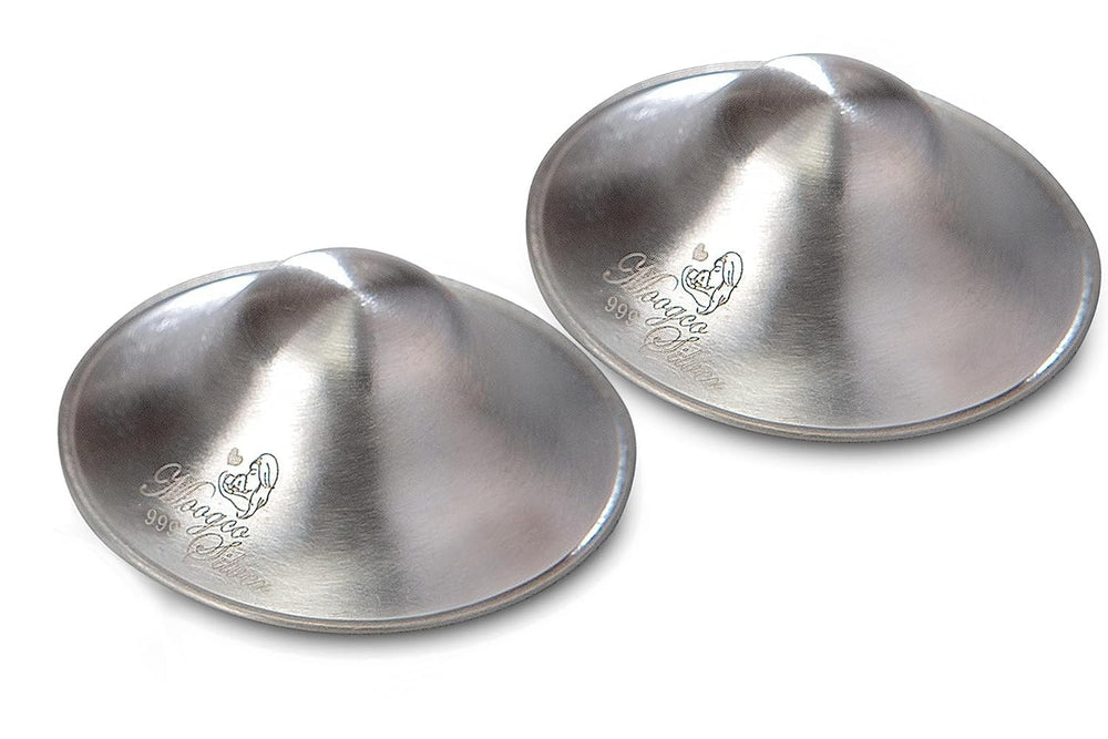 MOOGCO Original Silver Nursing Cups in luxury box for premium breastfeeding care