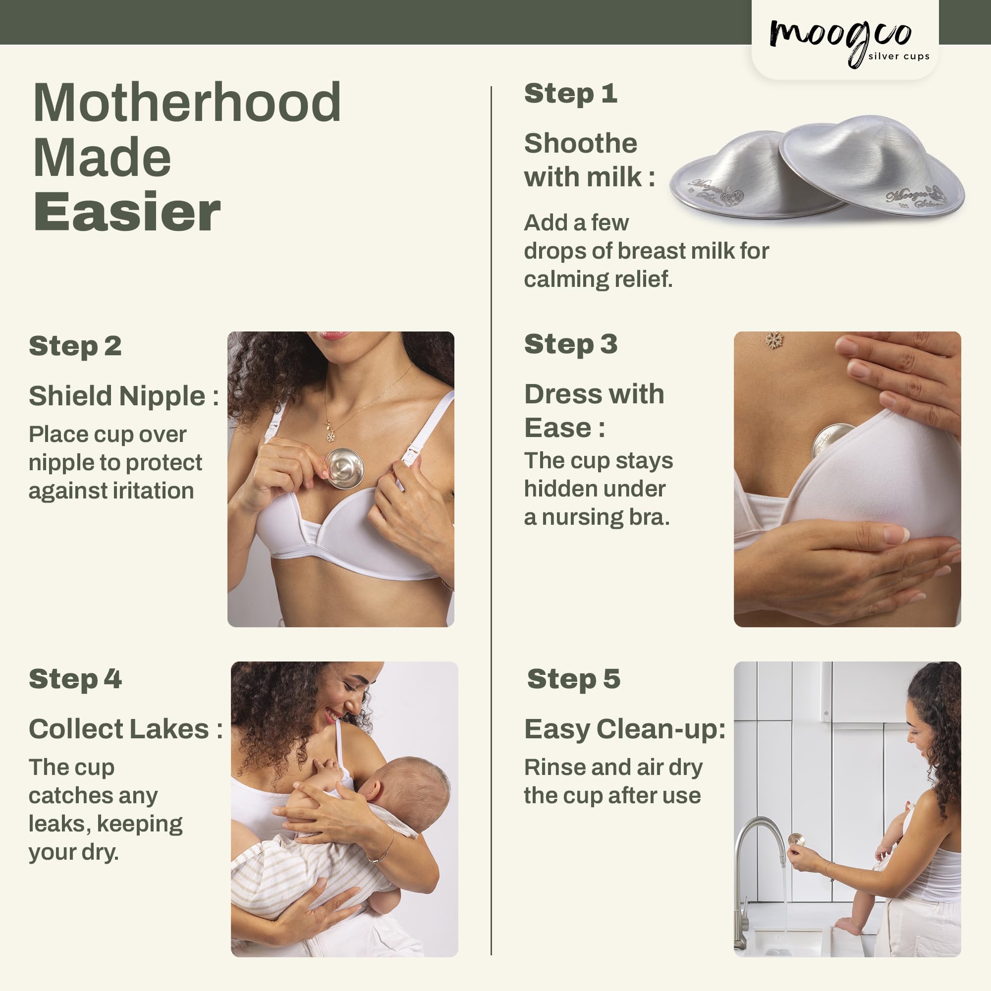 MOOGCO rounded-peak ergonomic design for comfortable fit