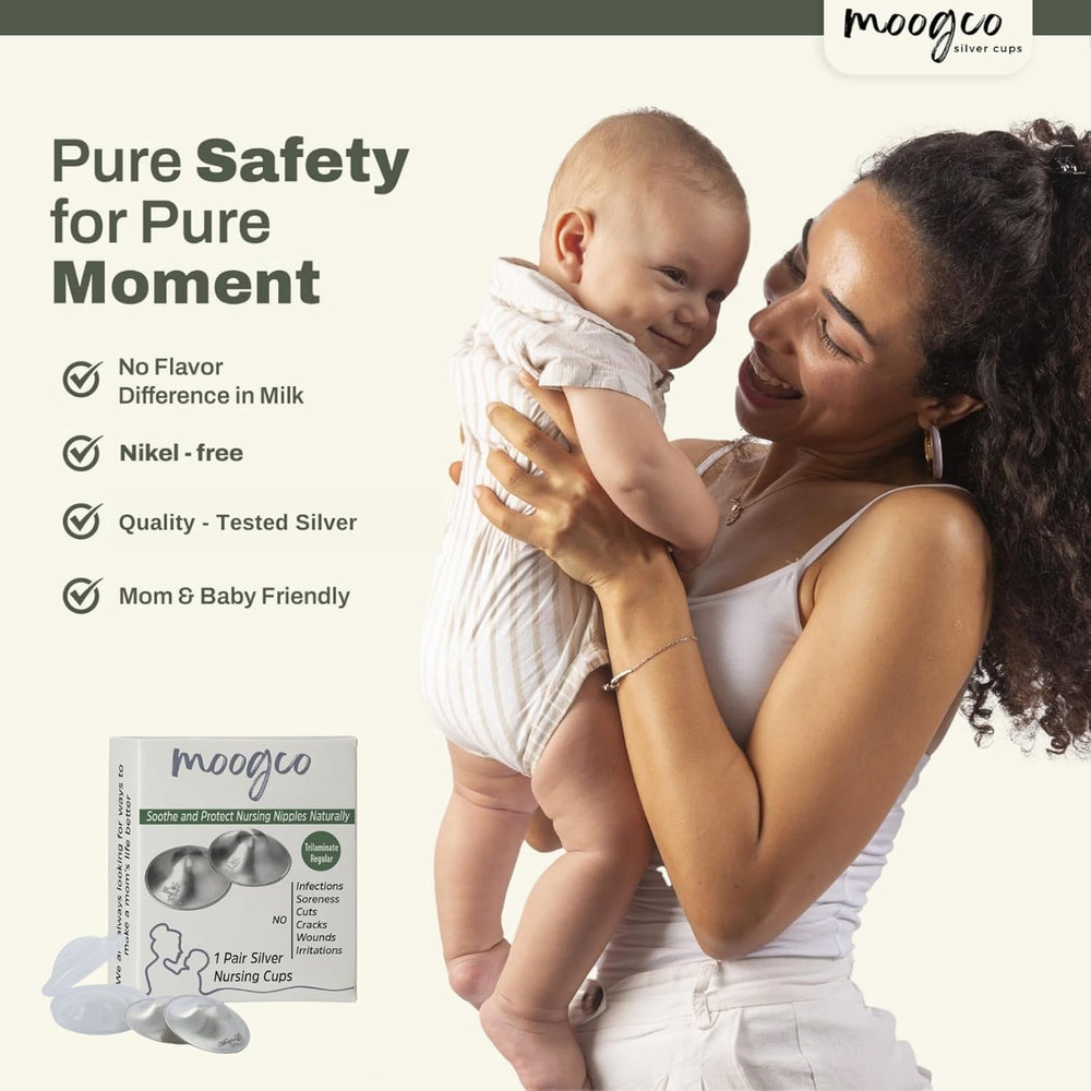 MOOGCO silver nipple covers easy clean, simple rinse with mild soap.