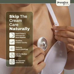 MOOGCO 999k silver nursing cups on breast during use for protection