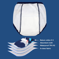 MooMoo Baby pants feature covered elastic waistband for easy pull-on fit
