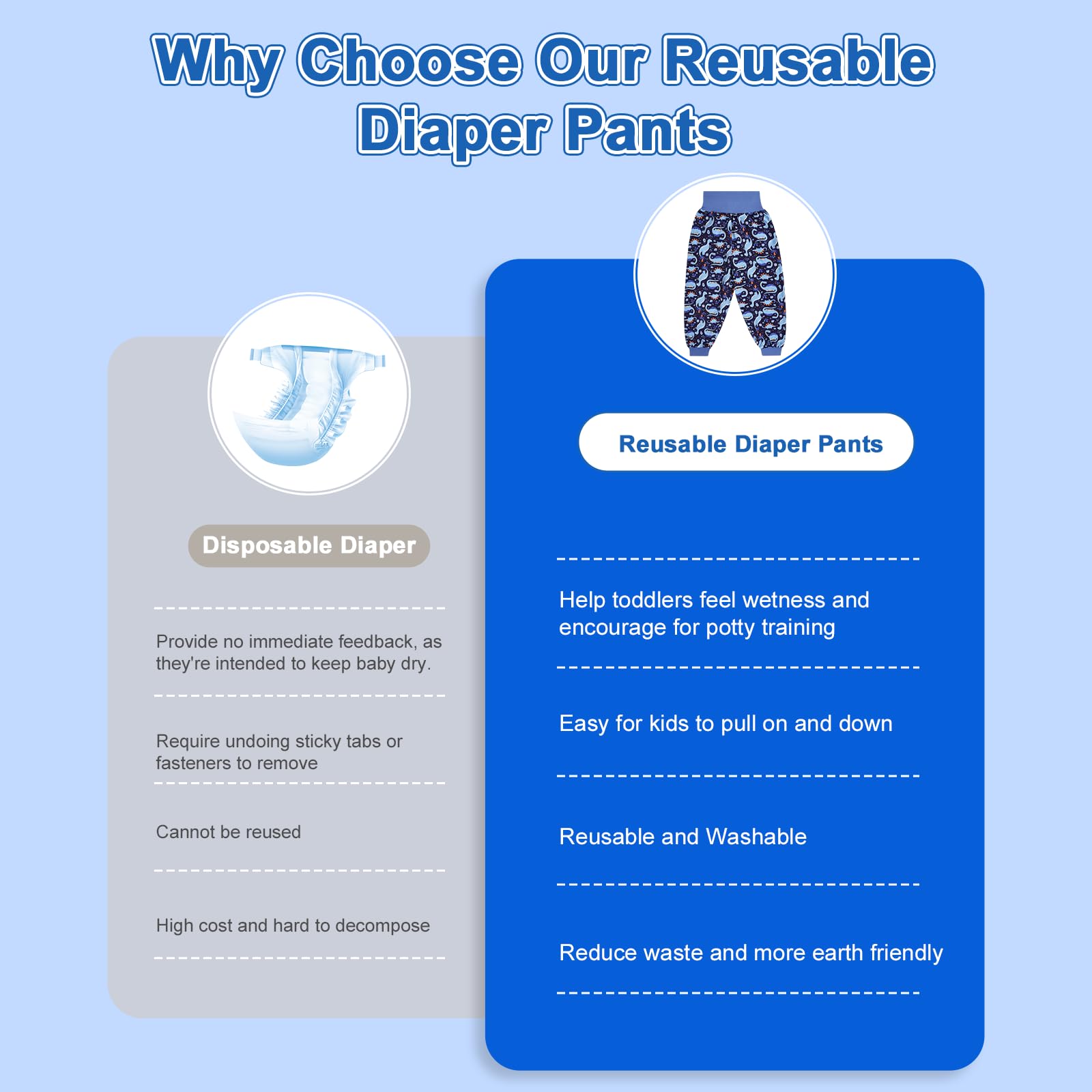 MooMoo Baby diaper pants care instructions showing washable design
