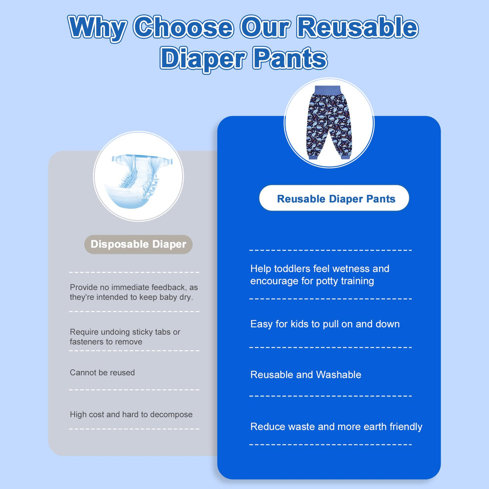 MooMoo Baby diaper pants care instructions showing washable design