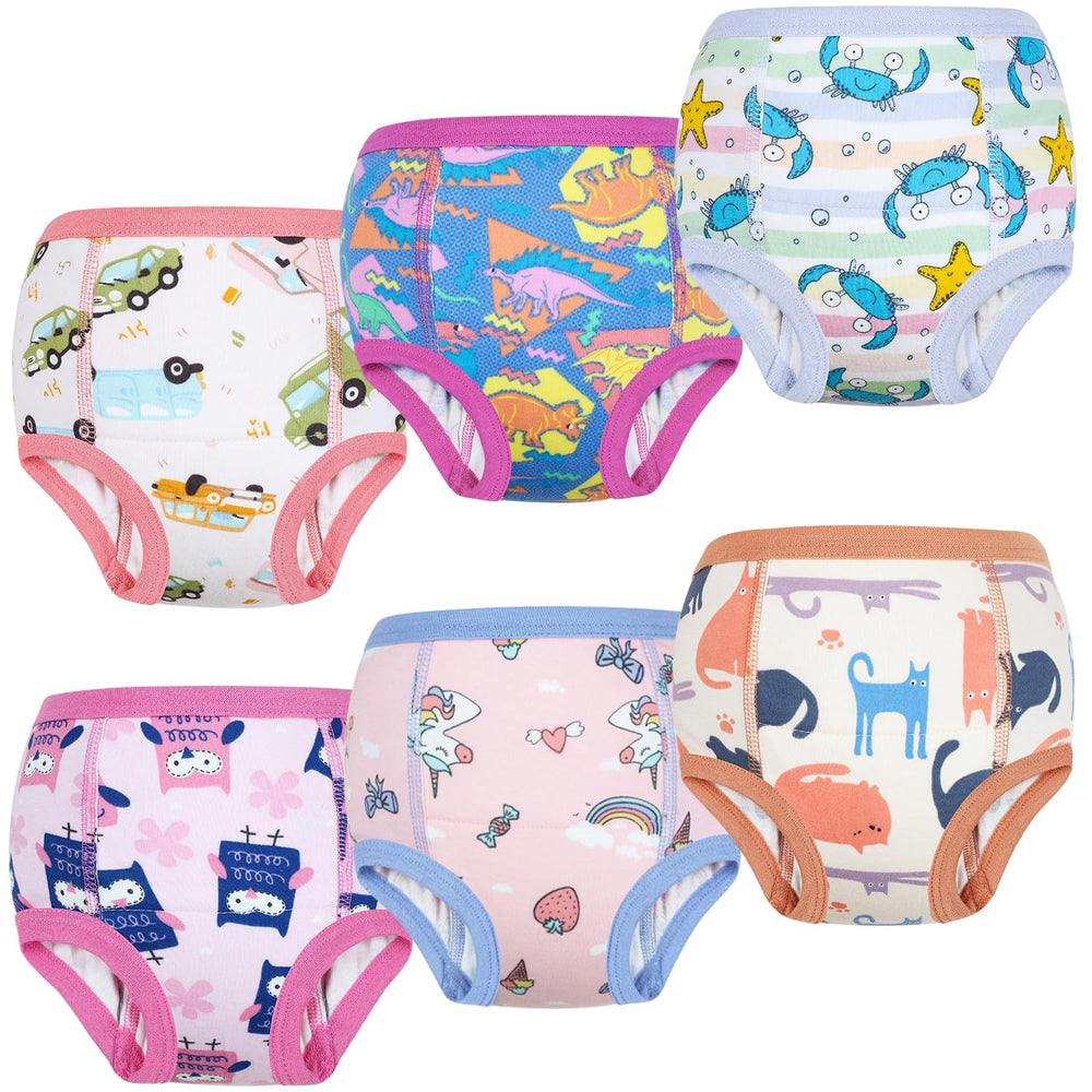 MooMoo Baby potty training pants front view, comfortable fit for toddlers.