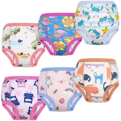 MooMoo Baby potty training pants front view, comfortable fit for toddlers.