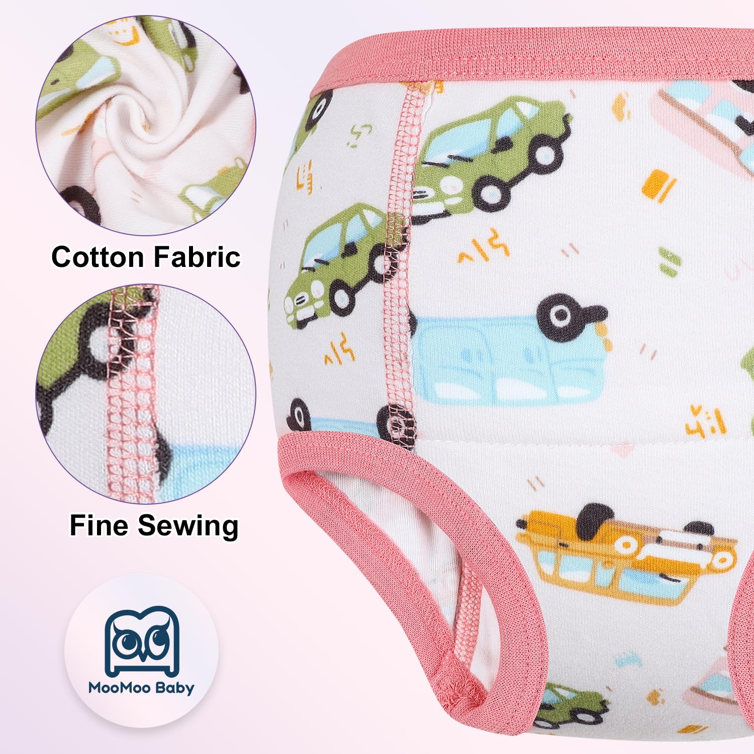 MooMoo Baby soft breathable fabric ideal for sensitive skin.