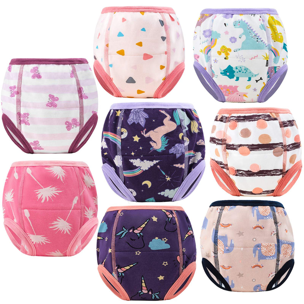 MooMoo Baby training pants absorbent front view shows leak protection for toddlers.
