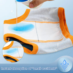 MooMoo Baby training pants show soft muslin cotton for comfy wear.