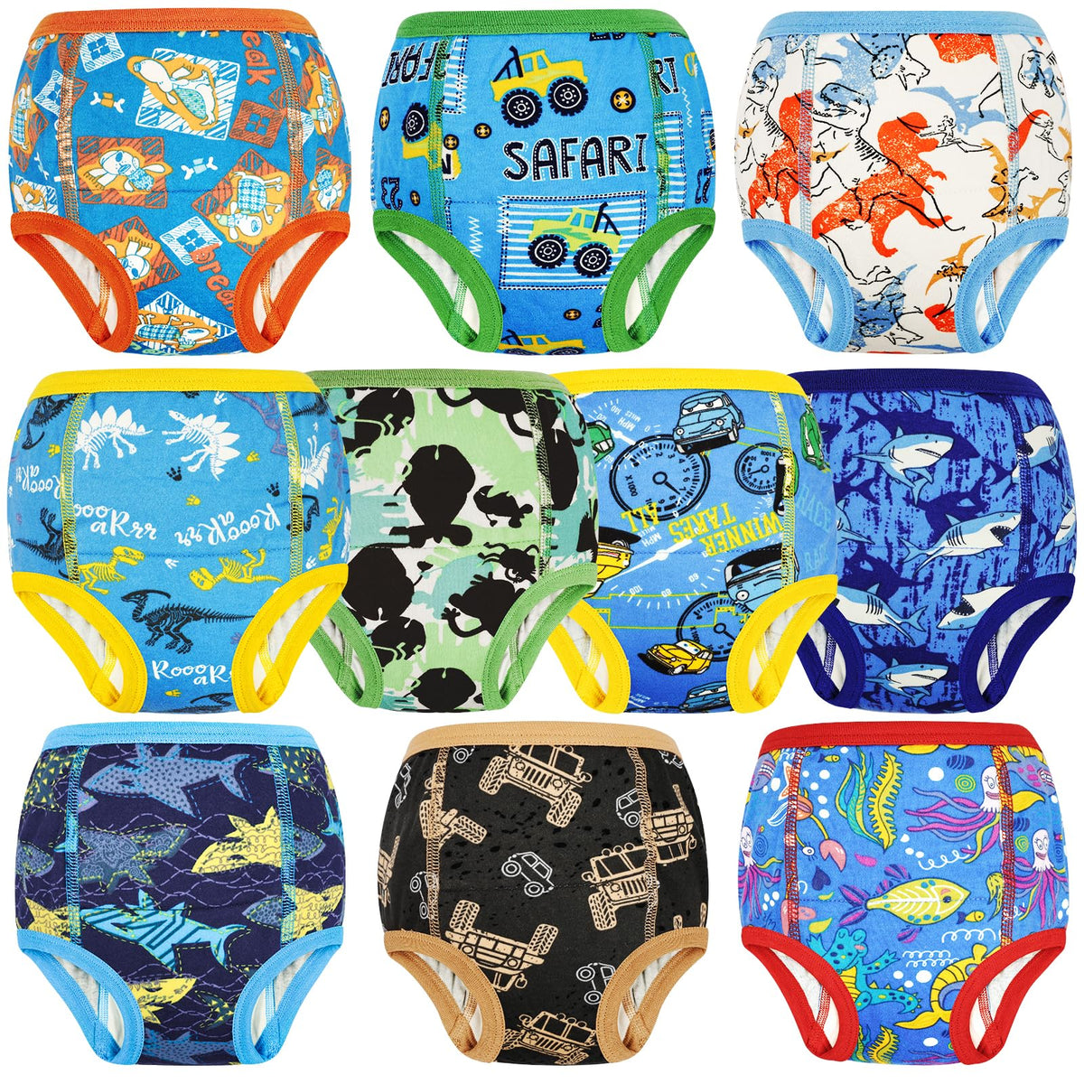 MooMoo Baby training underwear with six-layer crotch absorbs minor accidents for toddlers.