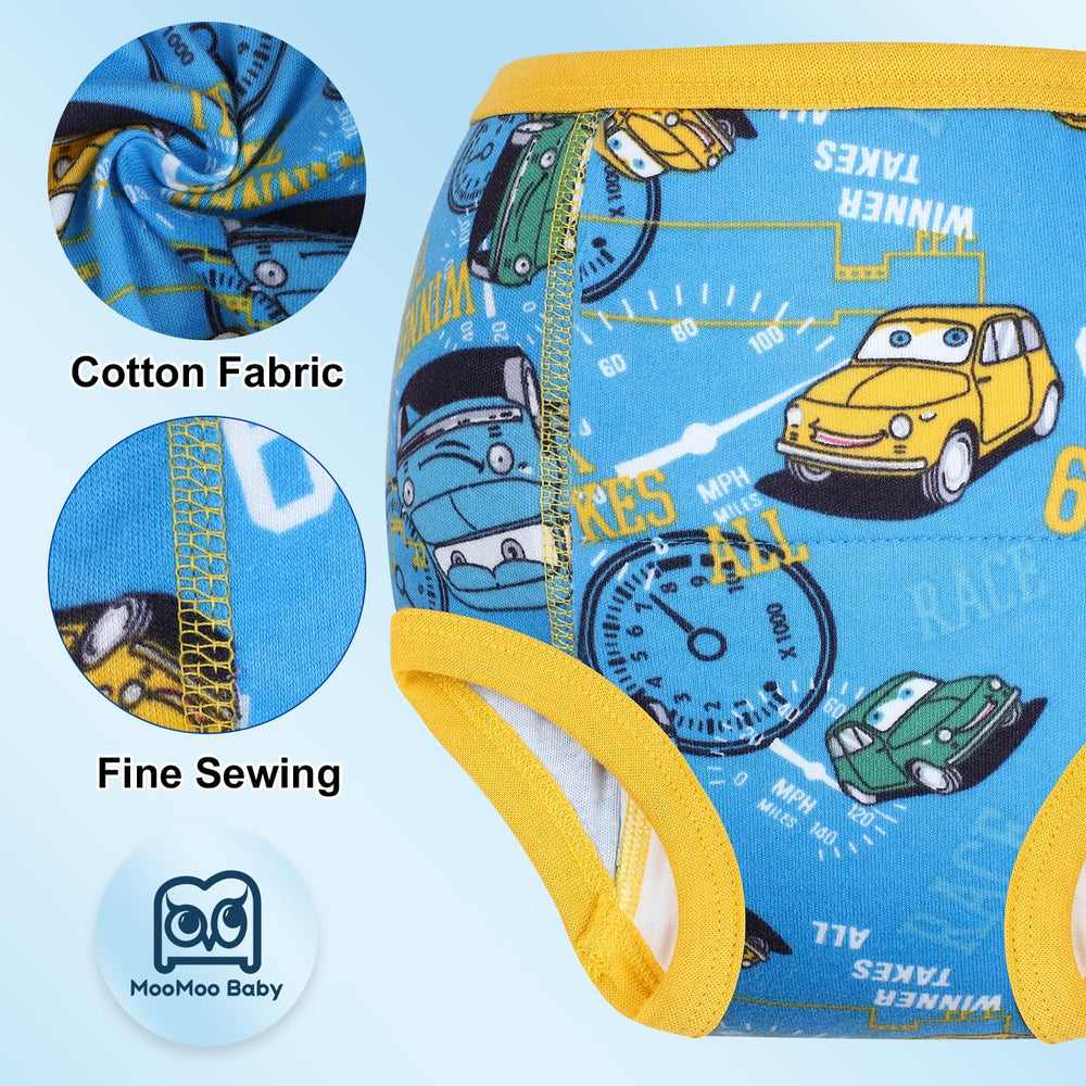 MooMoo Baby training underwear is machine washable for reusable daily wear.